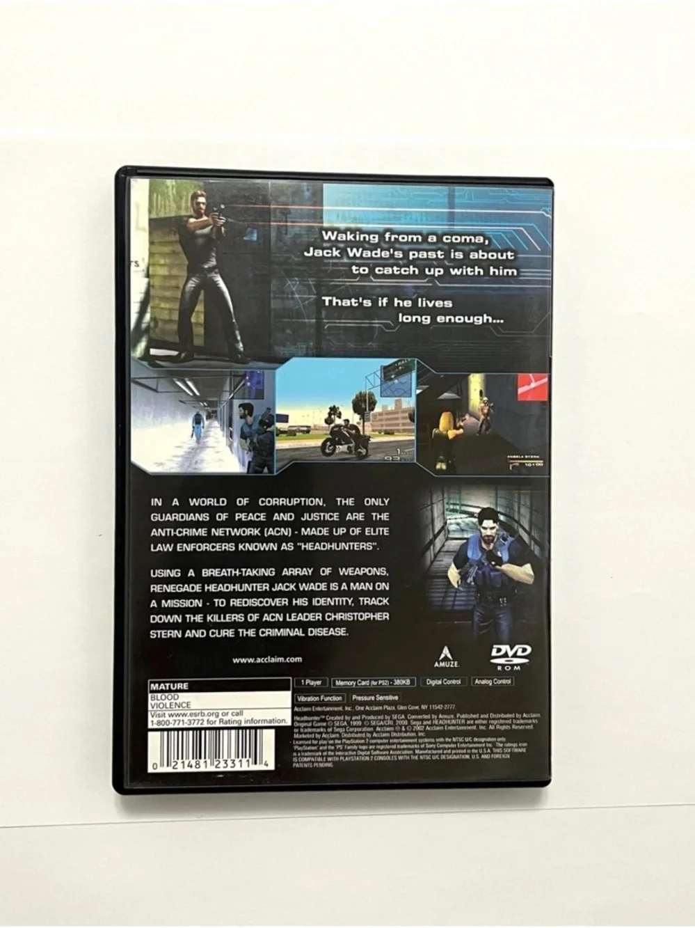 Headhunter (Sony PlayStation 2, 2002) Black Label No Manual Tested